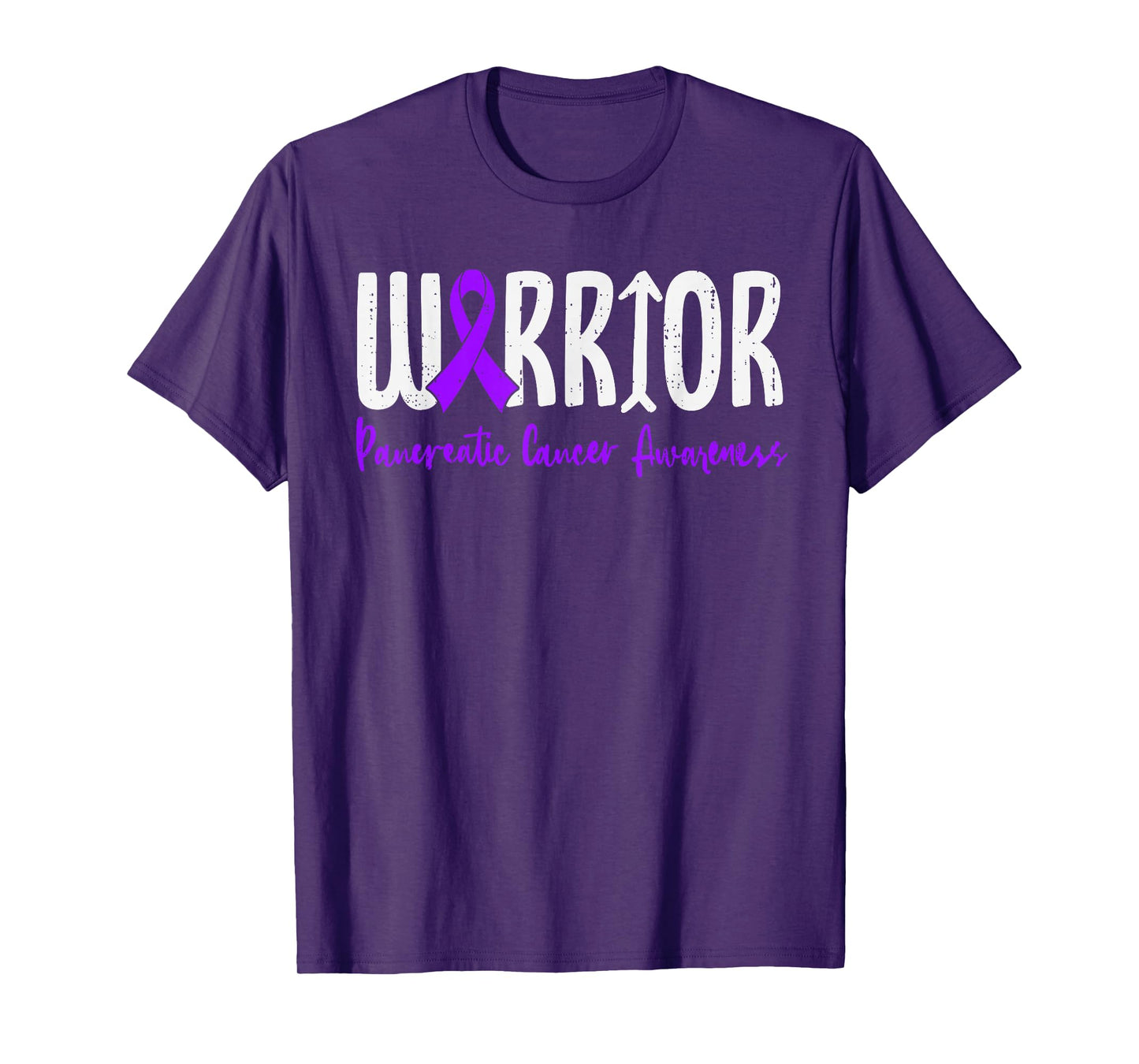 Warrior Pancreatic Cancer Awareness Survivor Ribbon Purple T-Shirt