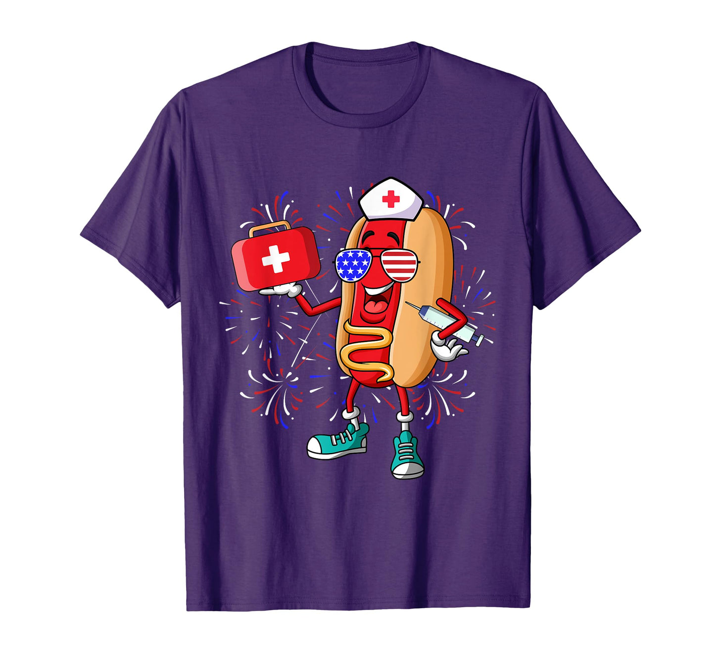 Nurse Anesthetists 4th Of July Funny American Hot Dog T-Shirt