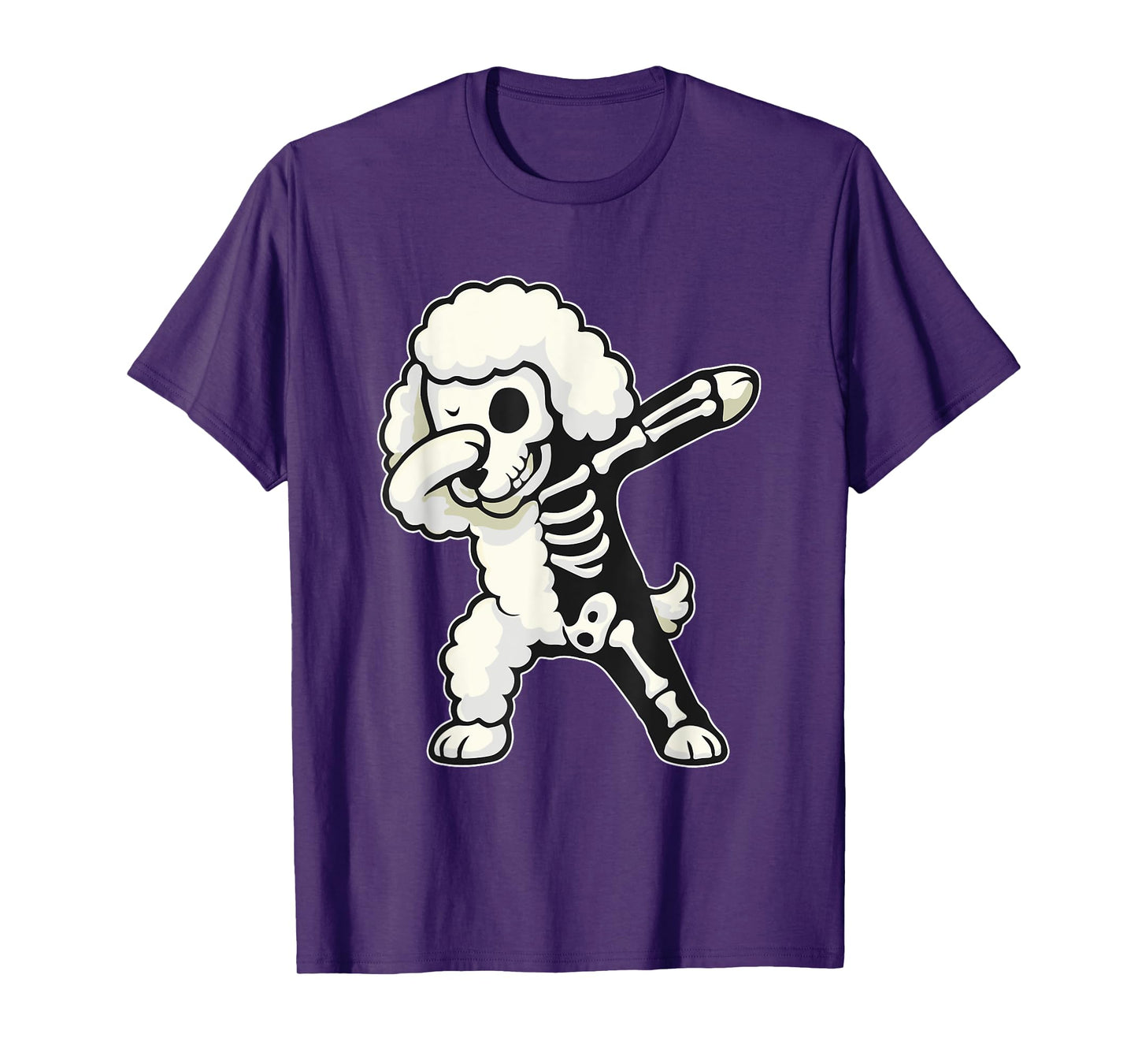 Dabbing Poodle Half Skeleton Halloween Costume Owner Lover T-Shirt