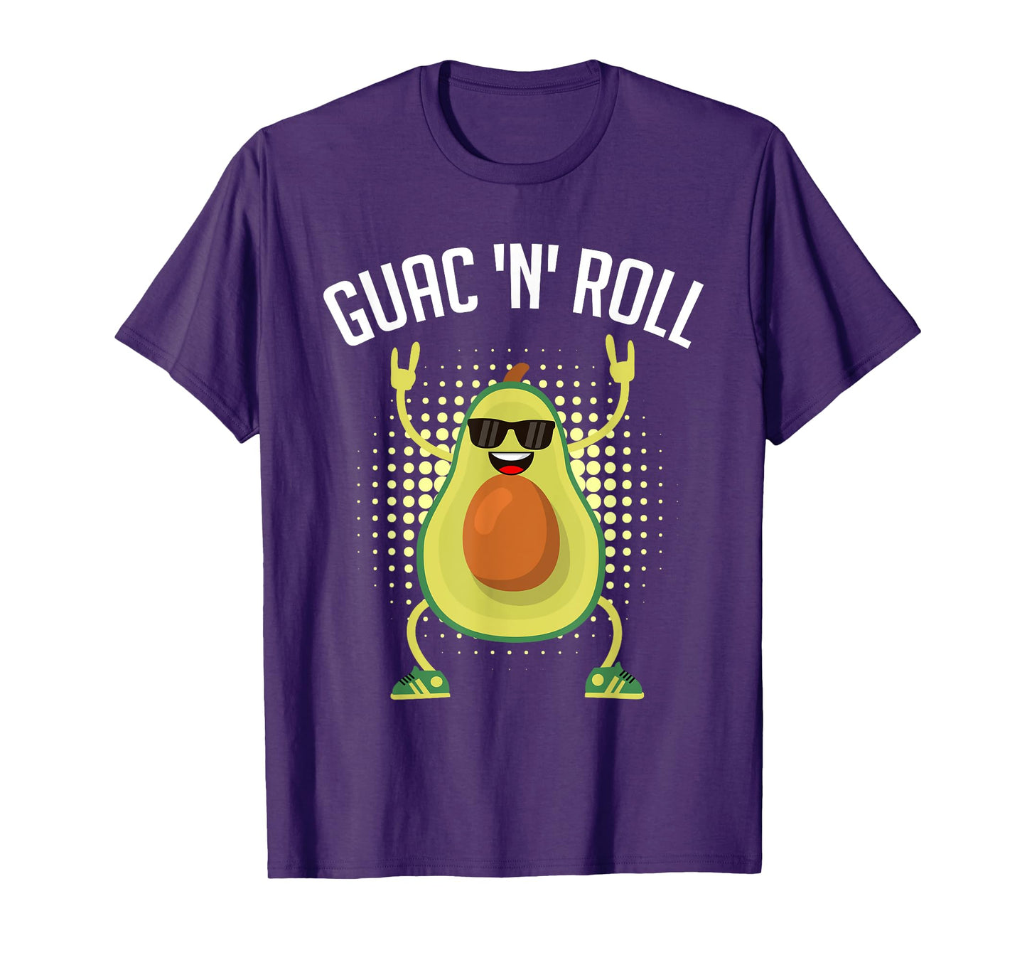 Funny Vegan Design Guac n Roll Rocker Guacamole T-Shirt