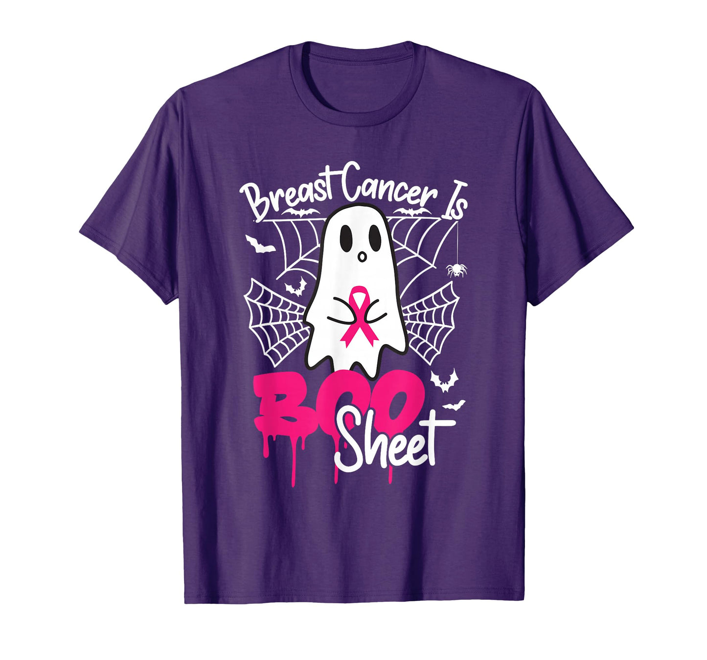 Breast Cancer Women Halloween Spooky Boo Ghost T-Shirt