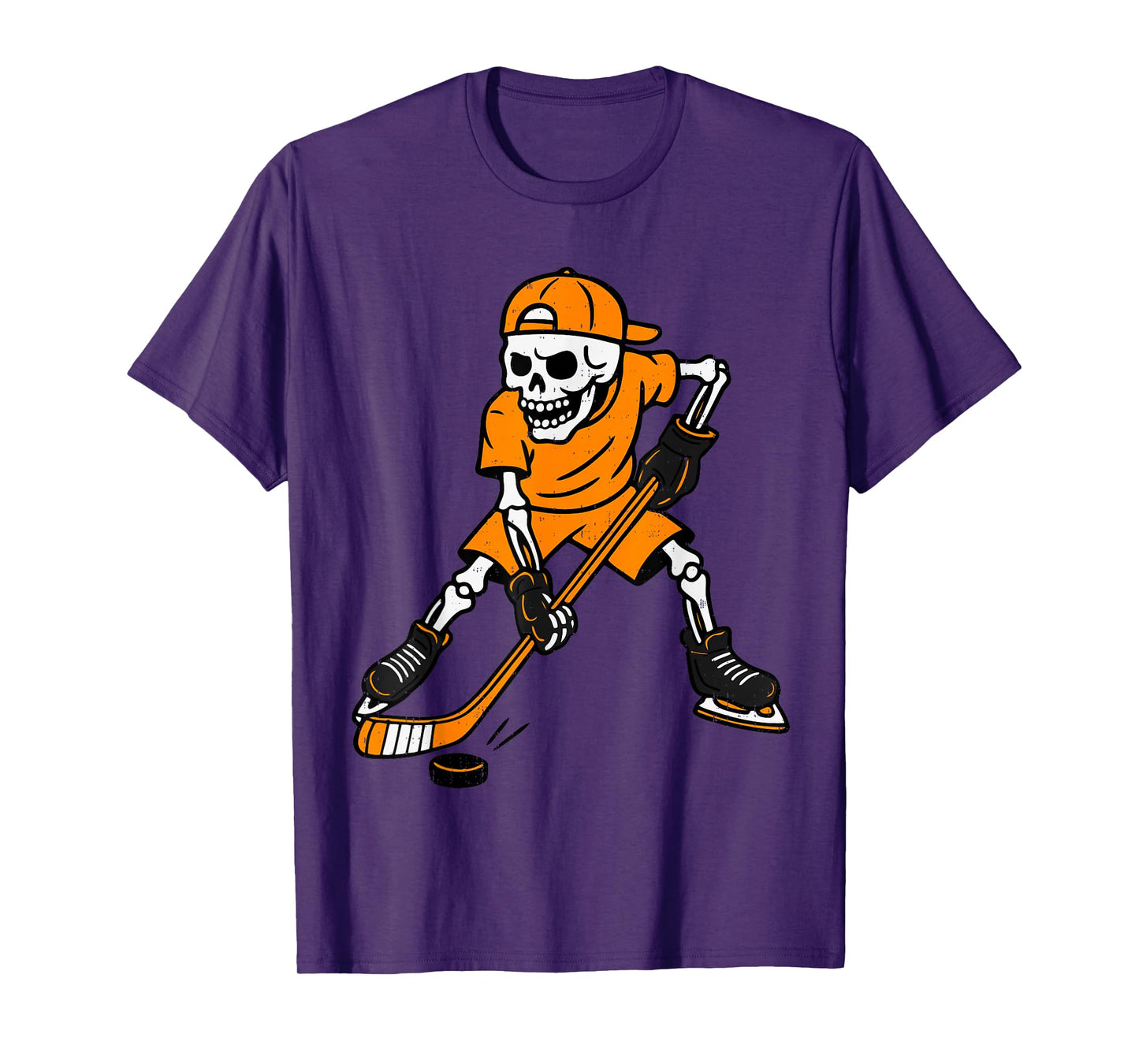 Hockey Skeleton Halloween Costume Boys Teens Girls Kids T-Shirt