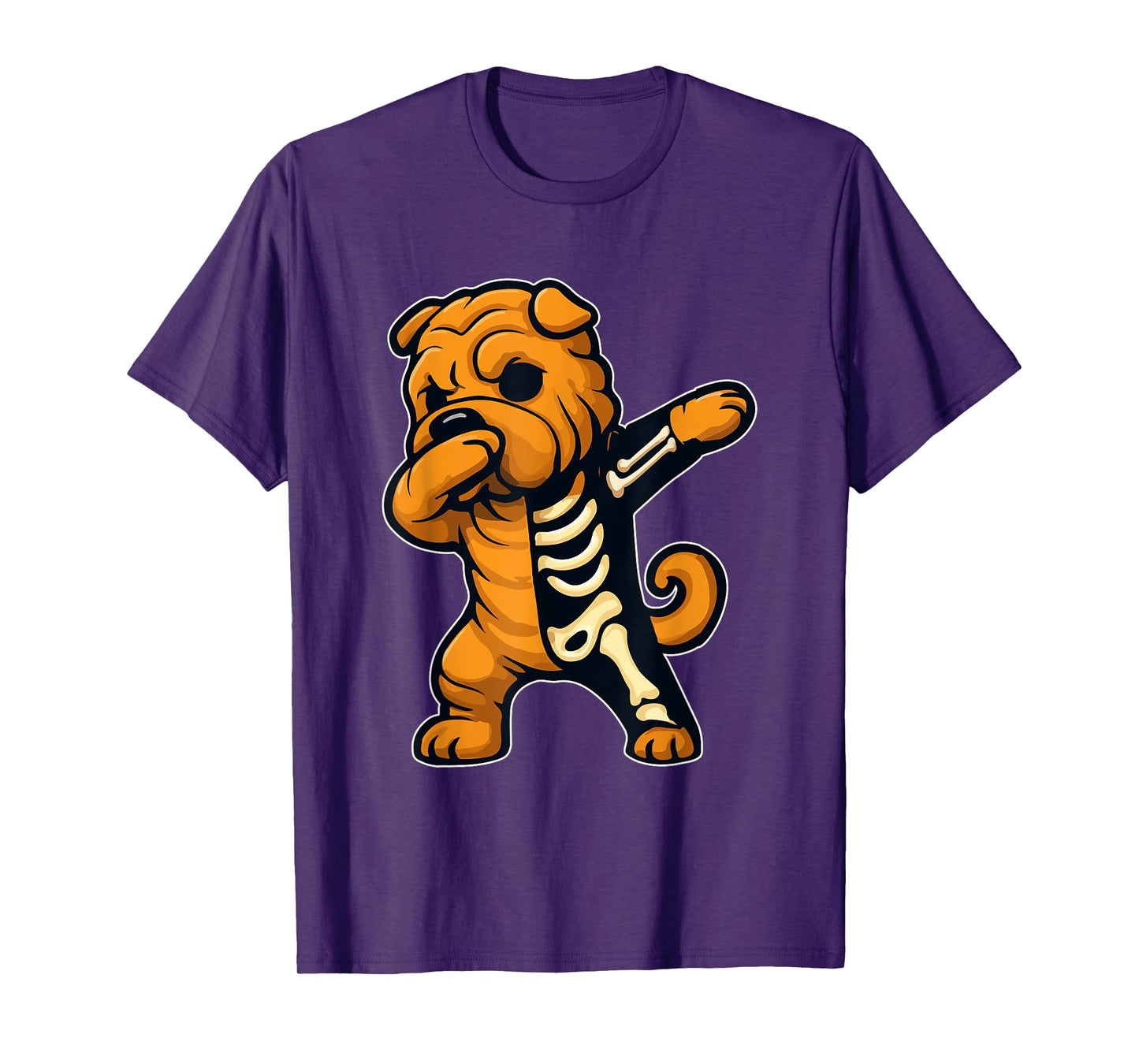 Dabbing Shar Pei Half Skeleton Halloween Costume Owner Lover T-Shirt