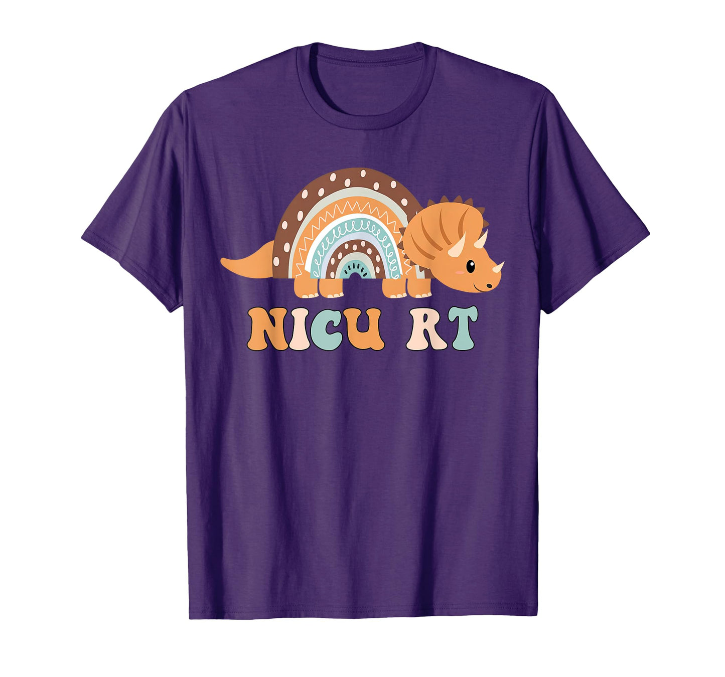 T-rex Dinosaur NICU RT Neonatal Respiratory Therapist T-Shirt, Small, Black