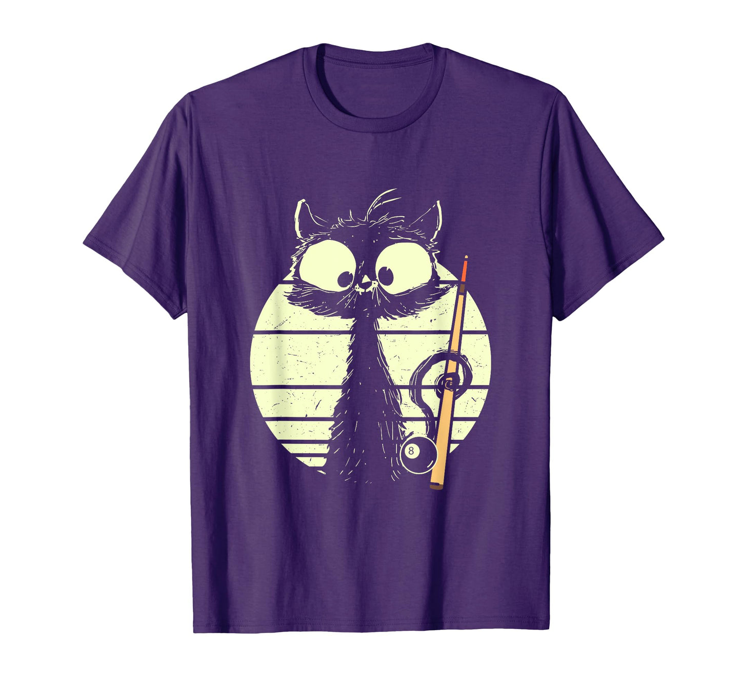 Cat With Billiard Pool Snooker Billiard Ball Cute Cat T-Shirt