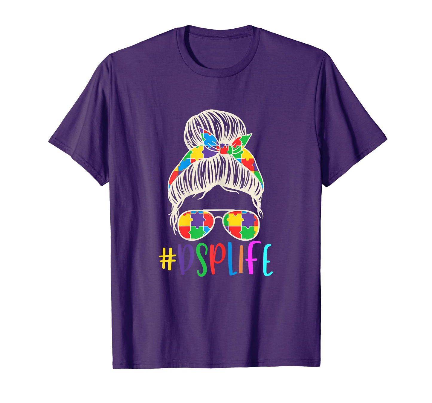 DSP Life Direct Support Professional Women Messy Bun Bandana T-Shirt