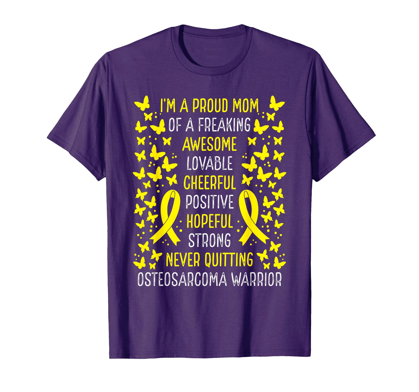 Proud Mom of Osteosarcoma Warrior Awareness Ribbon T-Shirt