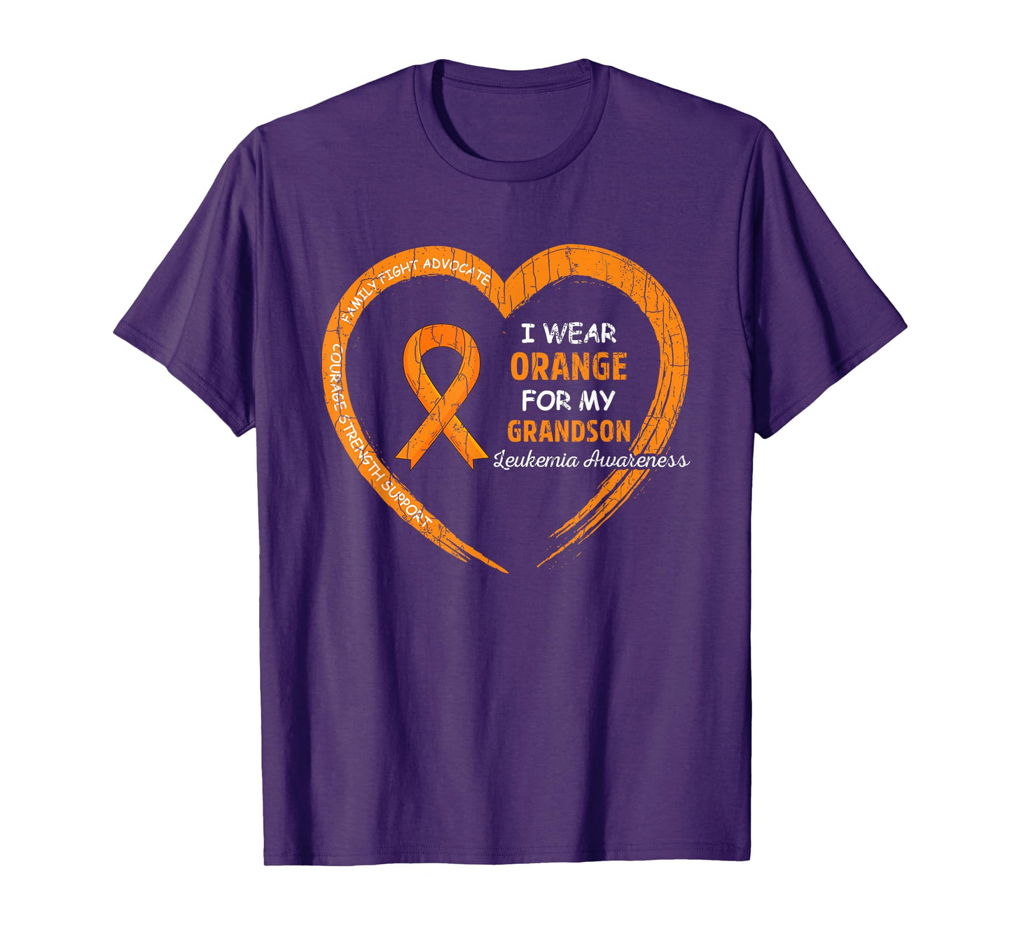 I Wear Orange For My Grandson Leukemia Awareness Graphic T-Shirt