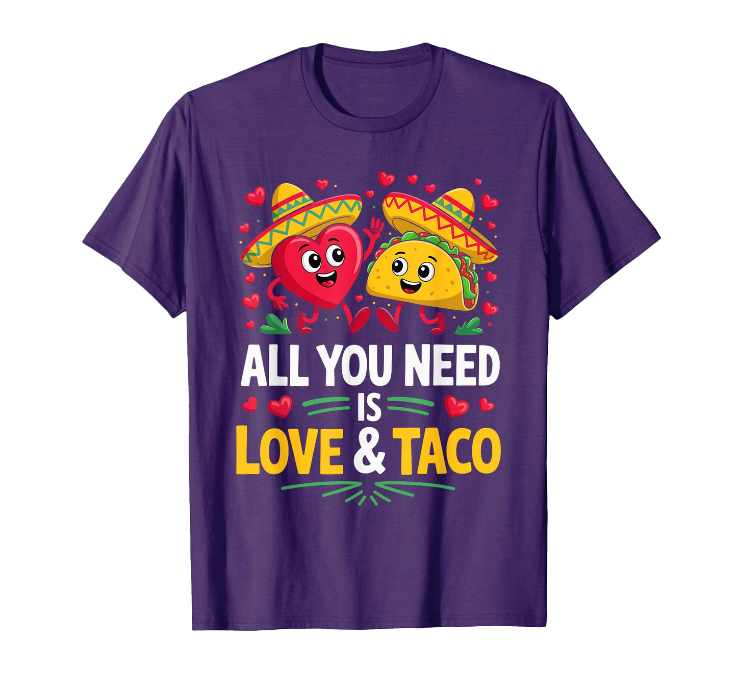 Love And Taco Sombrero Outfit Funny Mexican Cinco de Mayo T-Shirt