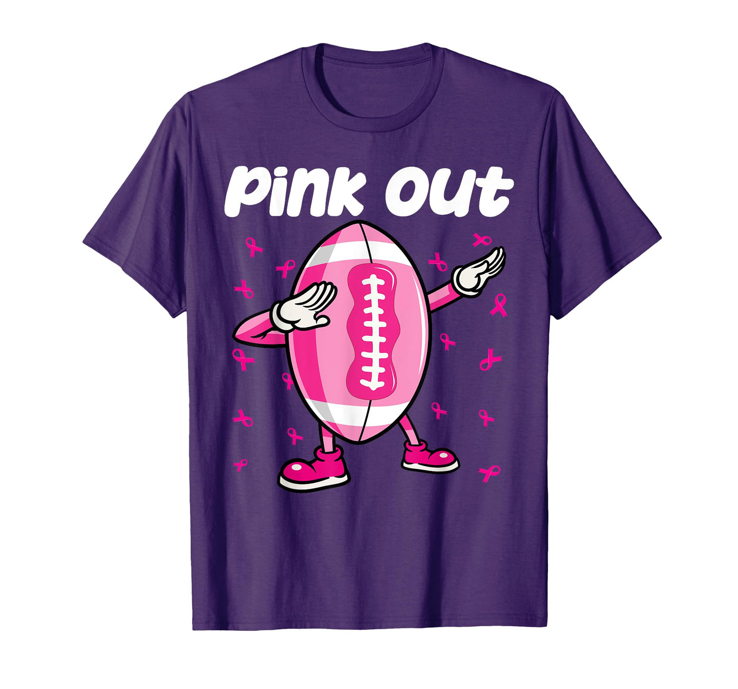Pink Out Breast Cancer Awareness Survivor Dab Football Kids T-Shirt