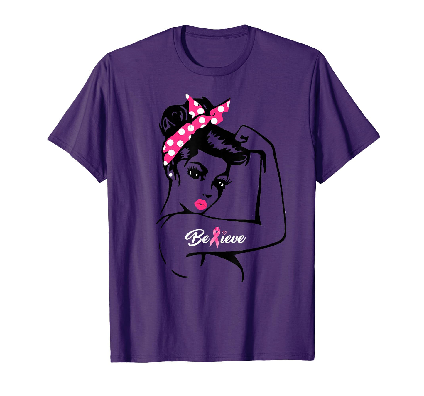 Breast Cancer Warrior Awareness Support Believe T-Shirt