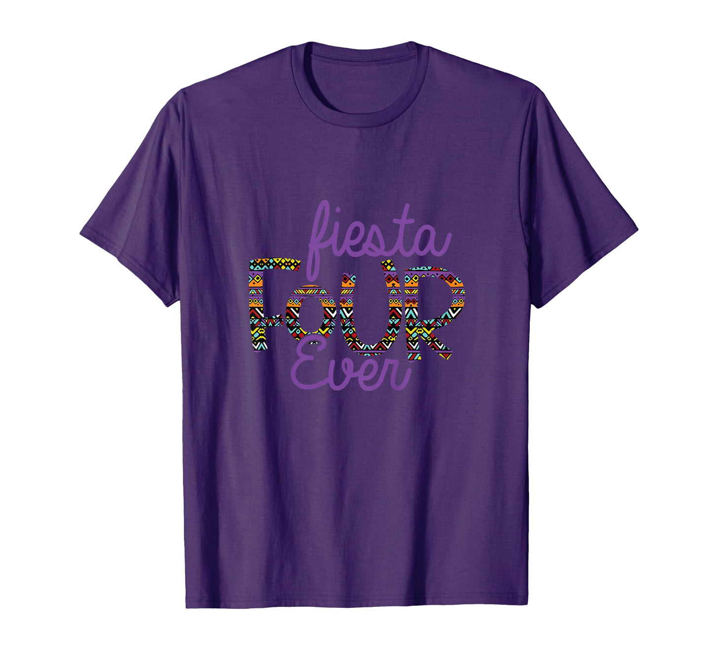 Fiesta Four Ever Taco Tuesday 4th Birthday 4 Years Serape T-Shirt