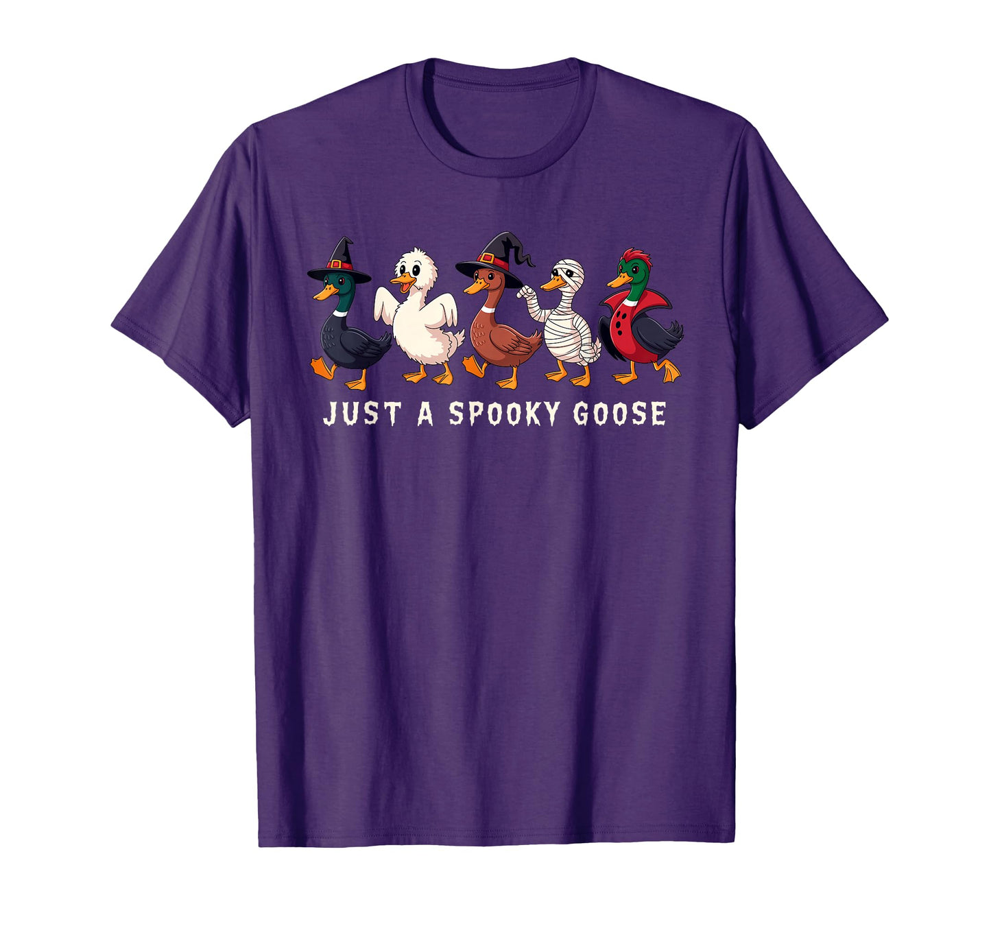 Just A Spooky Goose Halloween Silly Goose Funny Halloween T-Shirt