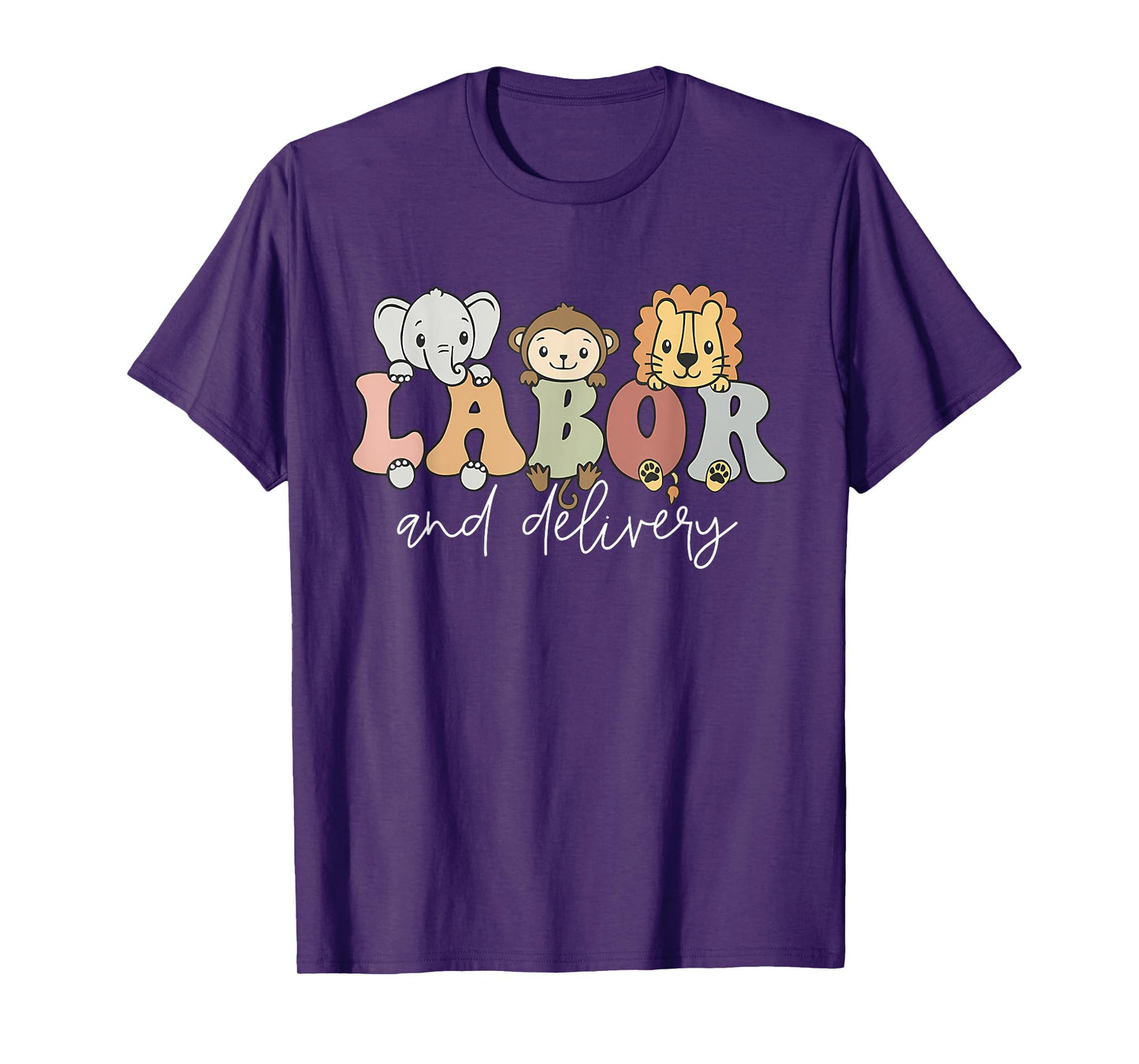 Funny Cute Safari Baby Animals Labor And Delivery Nurse T-Shirt