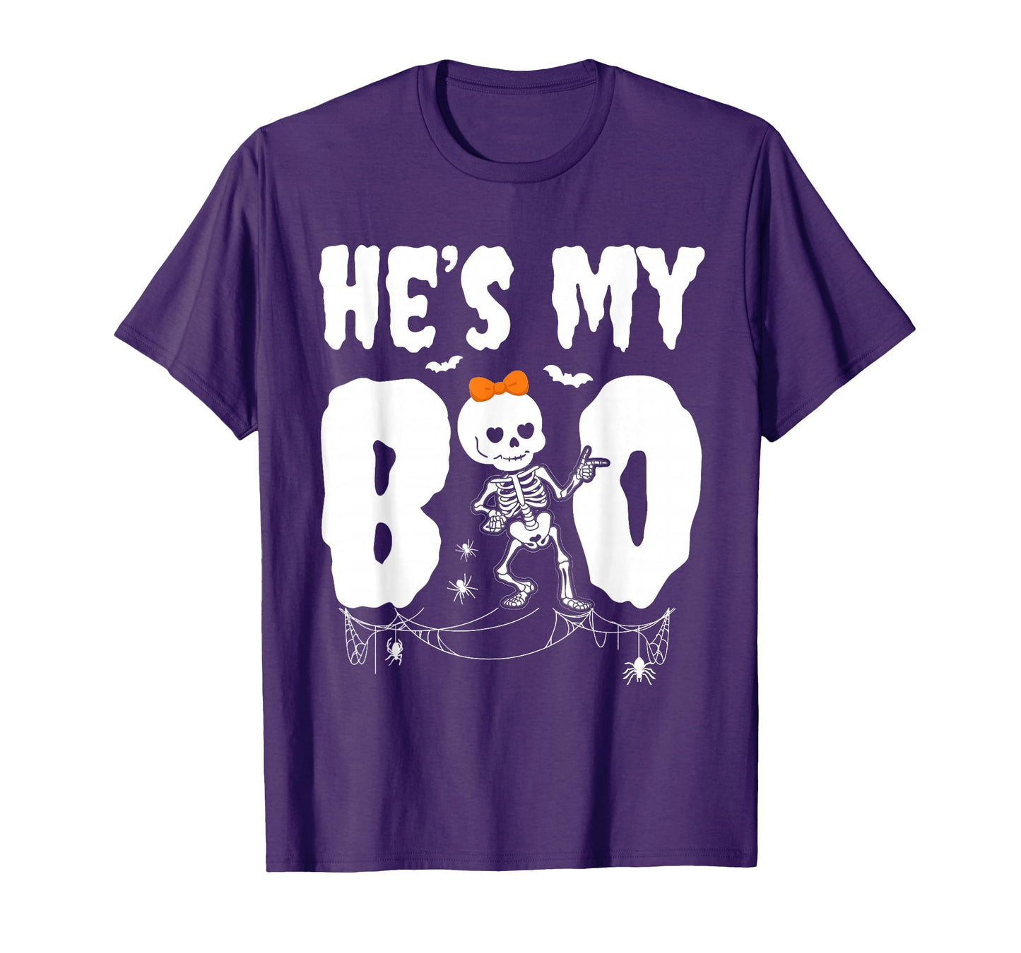 Halloween Matching Couple Fun Skeleton Hes My Boo Girlfriend T-Shirt