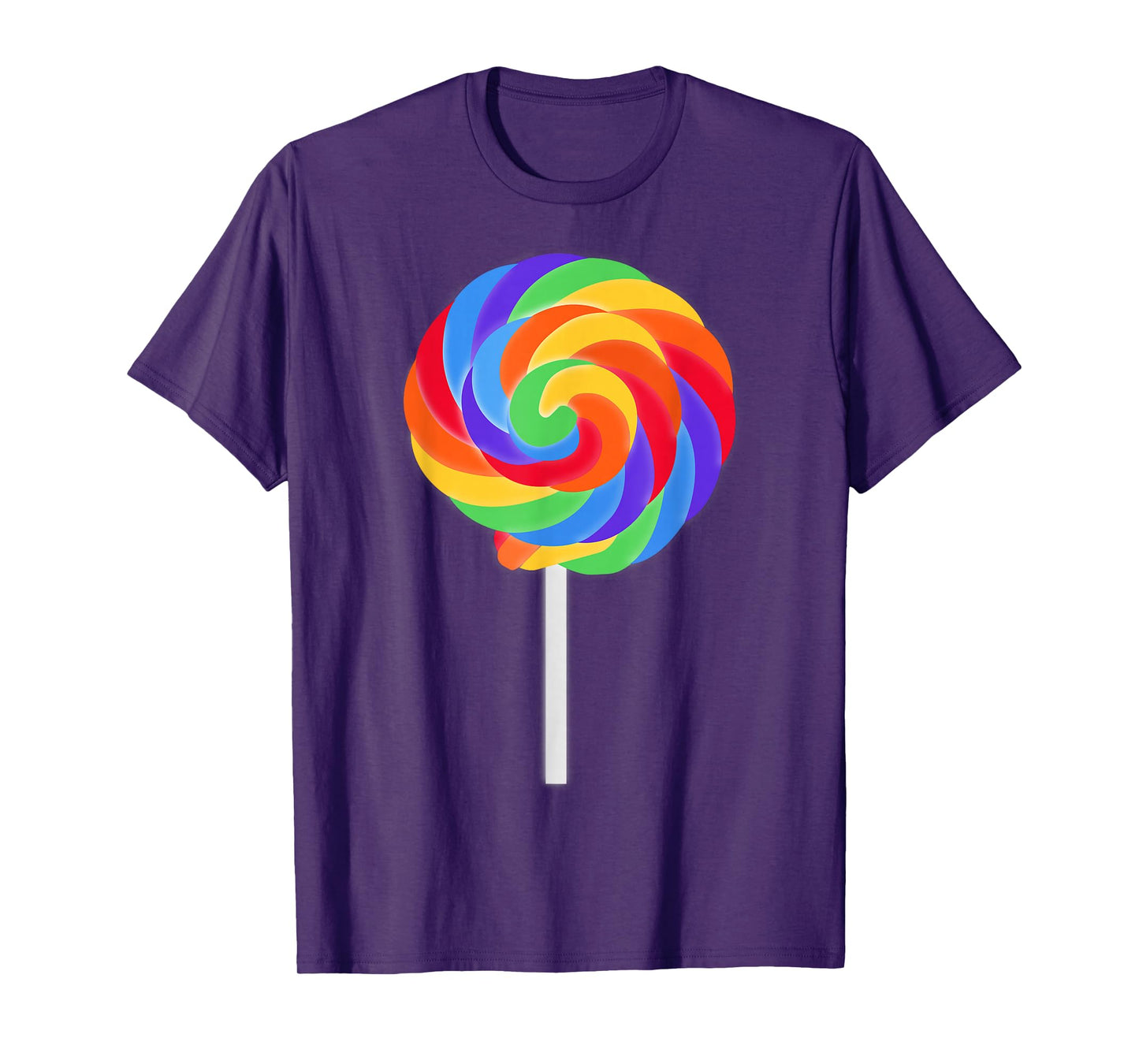 Lollipop Rainbow Sucker Candy Lazy Halloween Costume T-Shirt