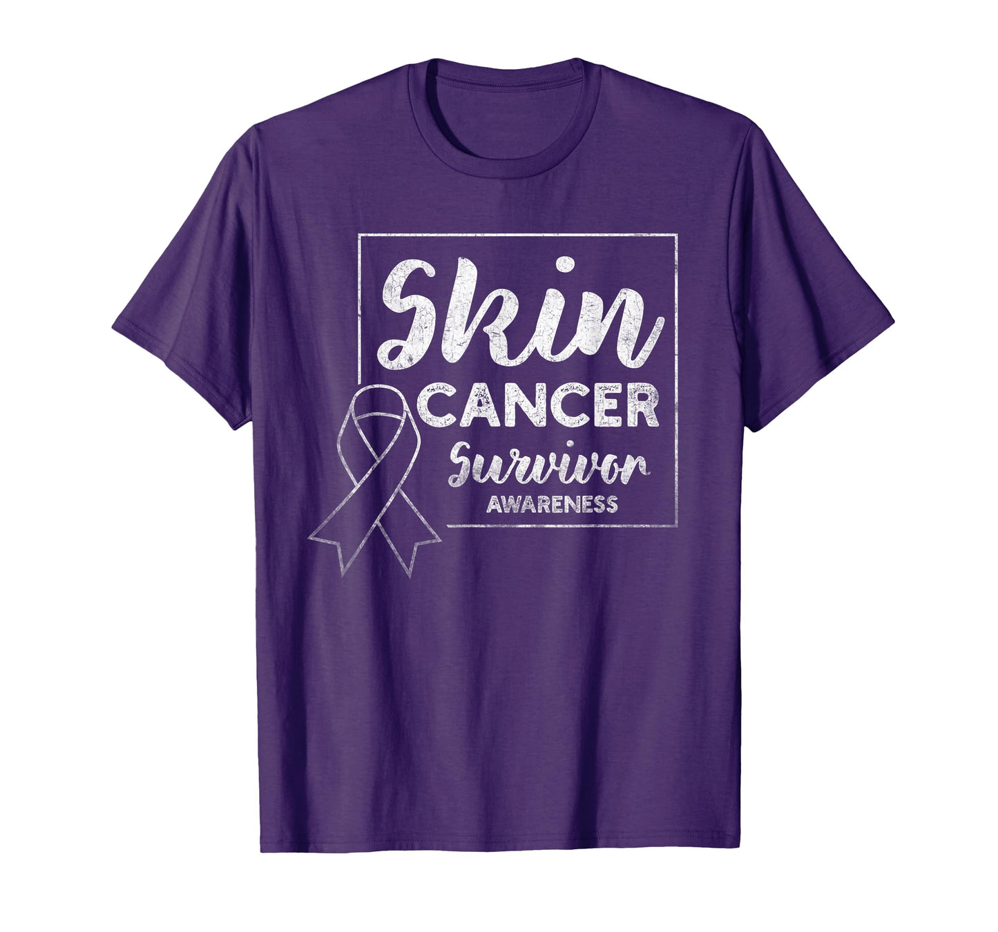 Skin Cancer Survivor Products Melanoma Awareness Distressed T-Shirt