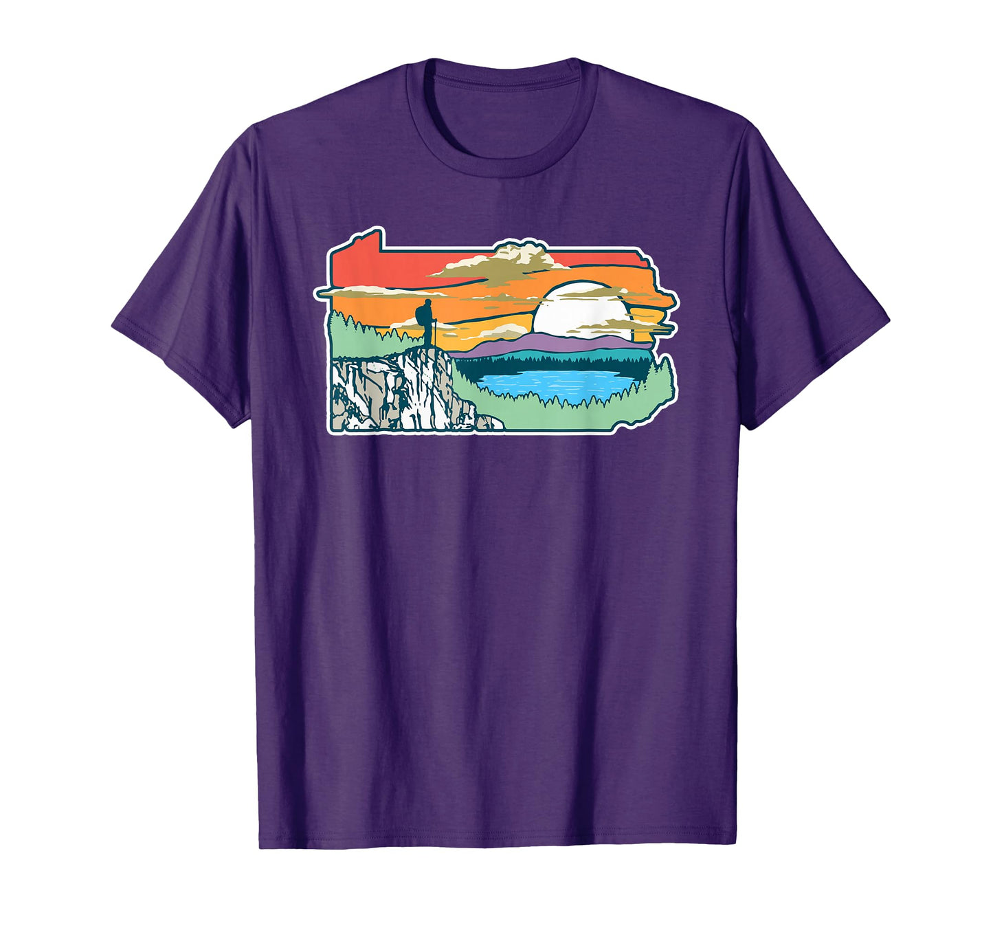 State of Pennsylvania Nature Illustration Outdoor Graphic T-Shirt