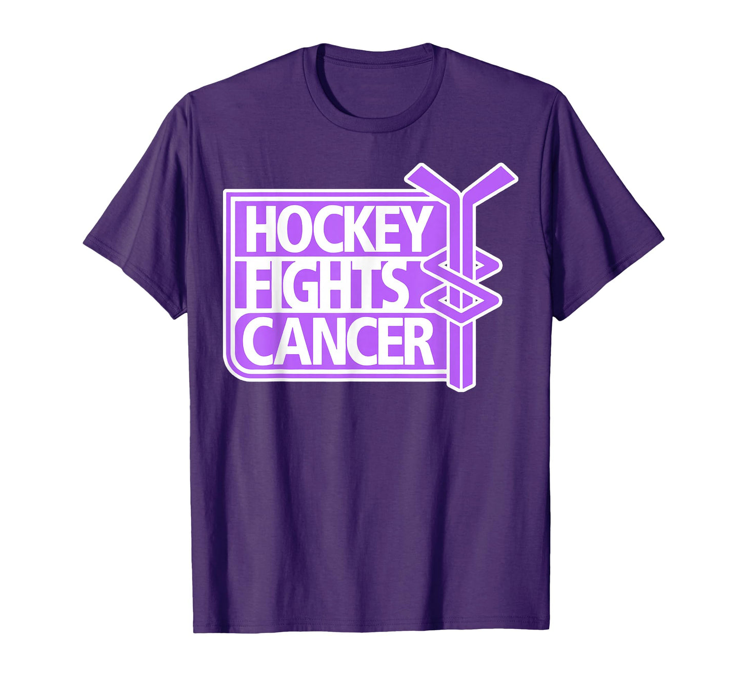 Hockey Fights Cancer Tees Adult Unisex Classic Fit Short Sleeve Black T-Shirt