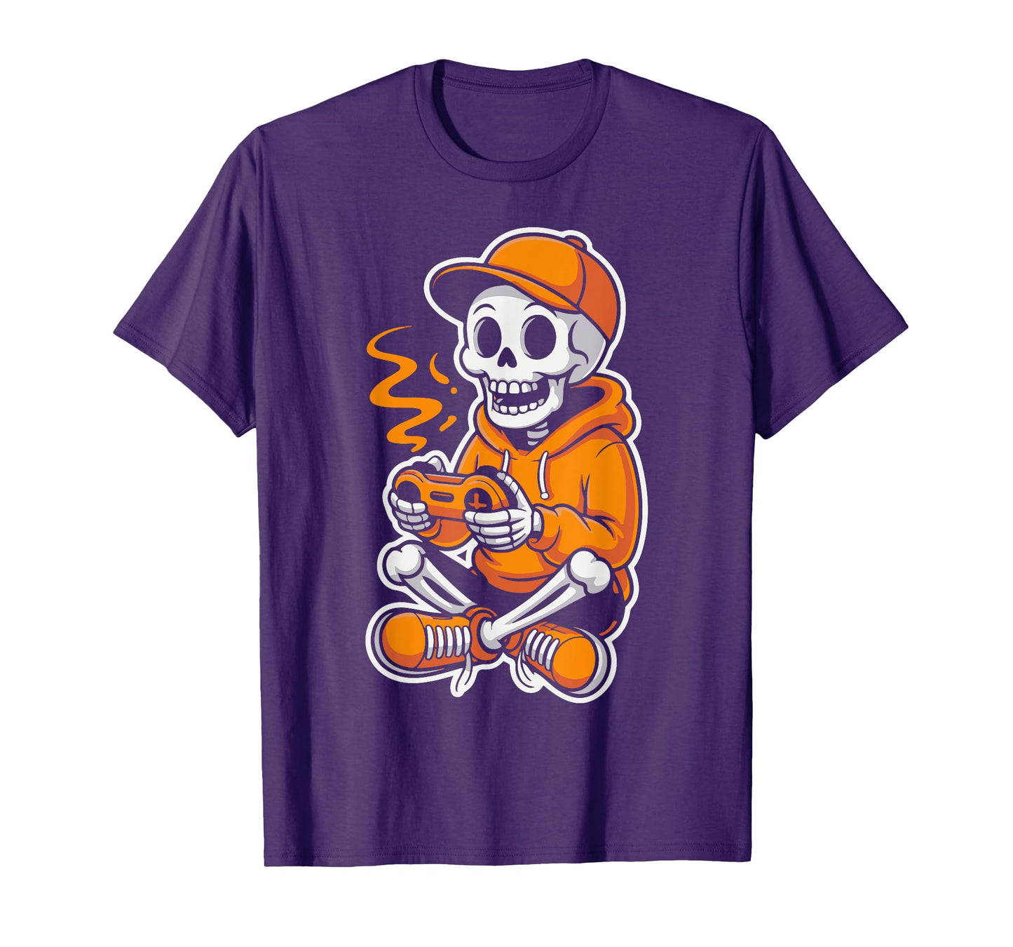 Spooky Halloween Skeleton Gamer Mens Boys Funny Video Play T-Shirt