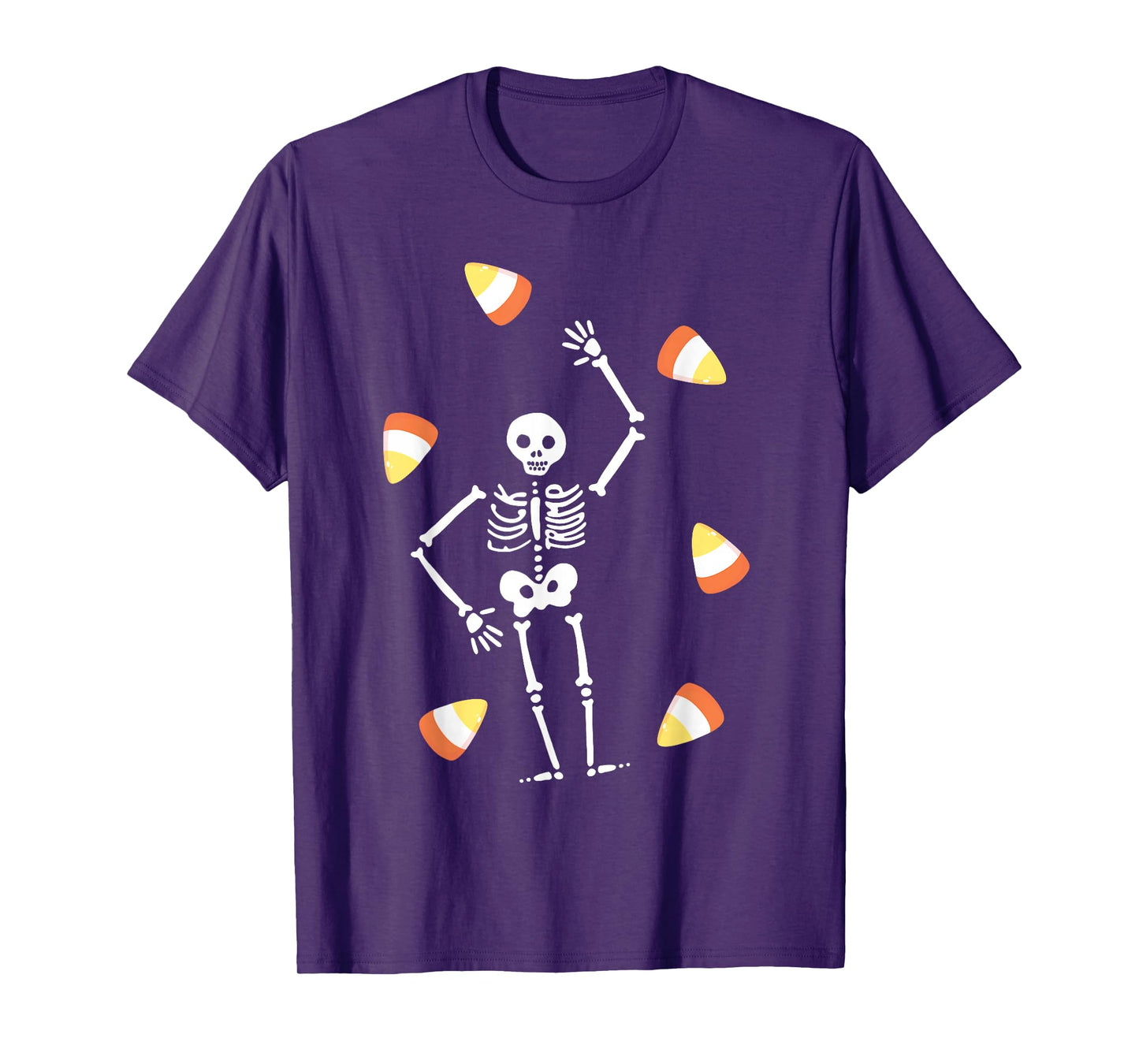 Dancing Skeleton Candy Corn Halloween T-Shirt