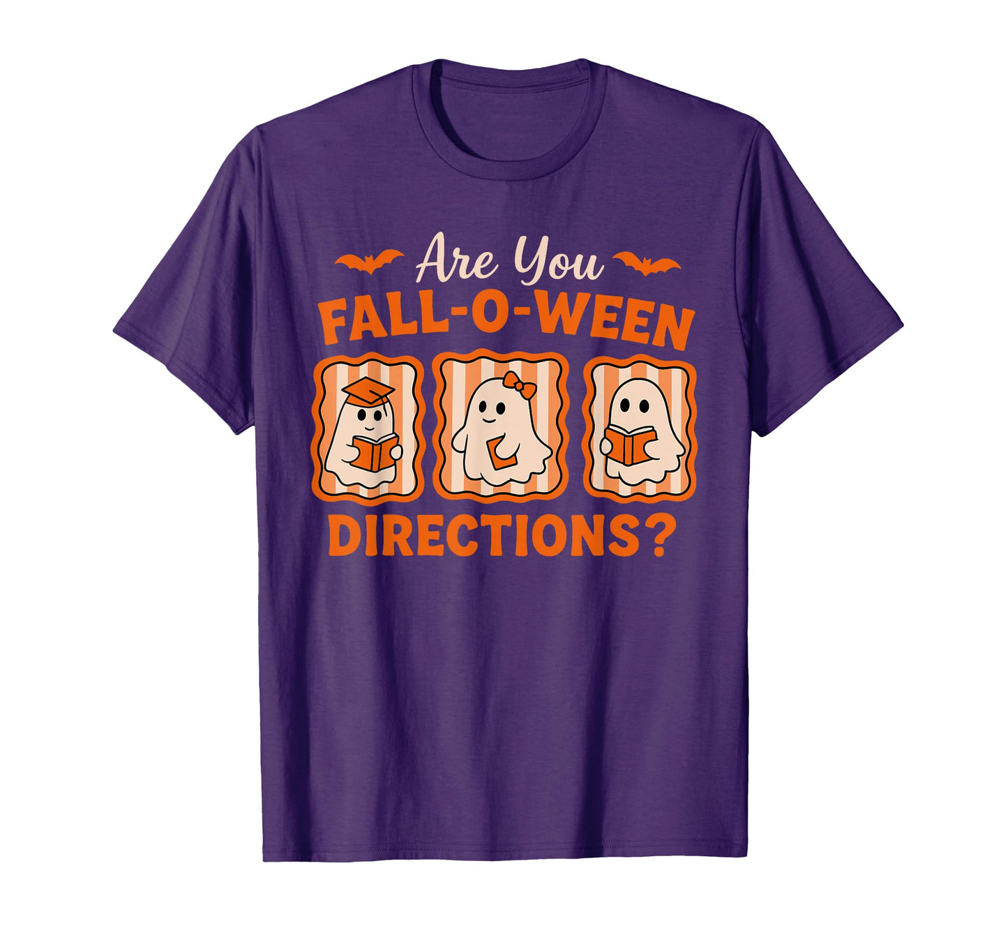 Retro are You Fall-O-Ween Directions Teacher Halloween Ghost T-Shirt