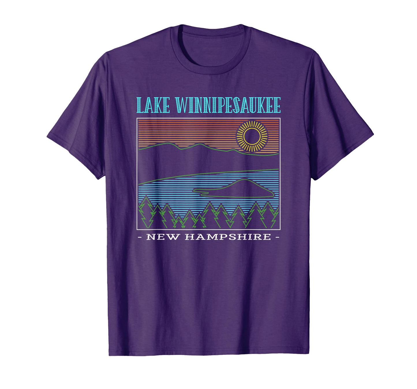 Lake Winnipesaukee New Hampshire Mountains Retro T-Shirt