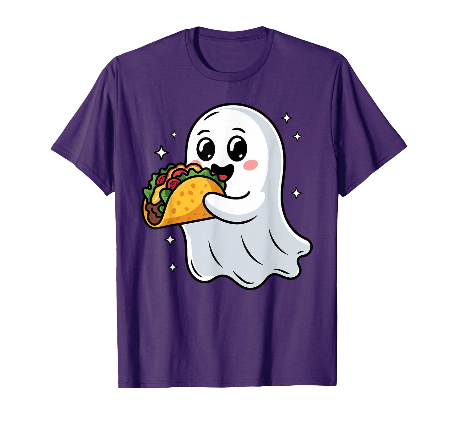 Cute Boo Ghost Eating Tacos Halloween Kids Trick or Treat T-Shirt