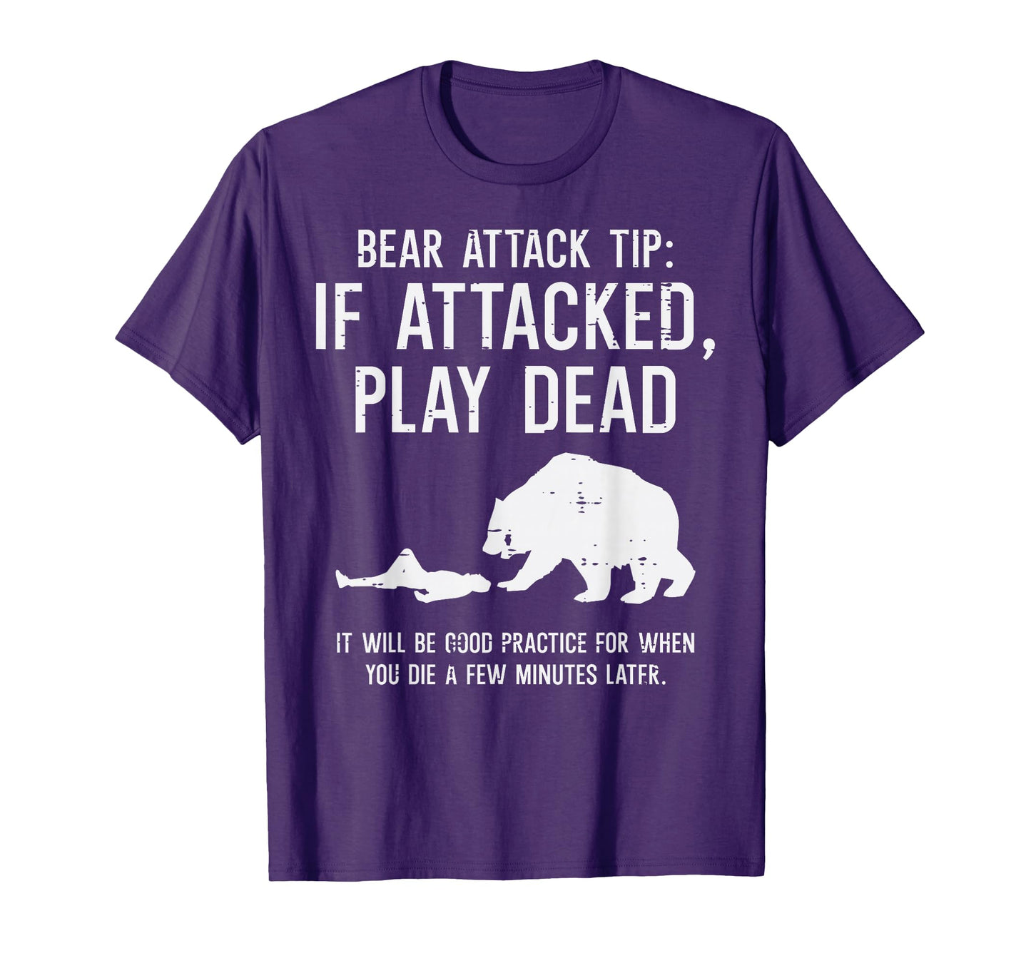 Camping Bear Attack Tip Funny Hiking Camper Men Women Kids T-Shirt