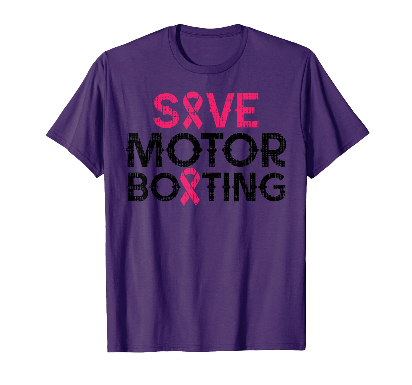 Save Motorboating Funny Pink Breast Cancer Awareness Support T-Shirt