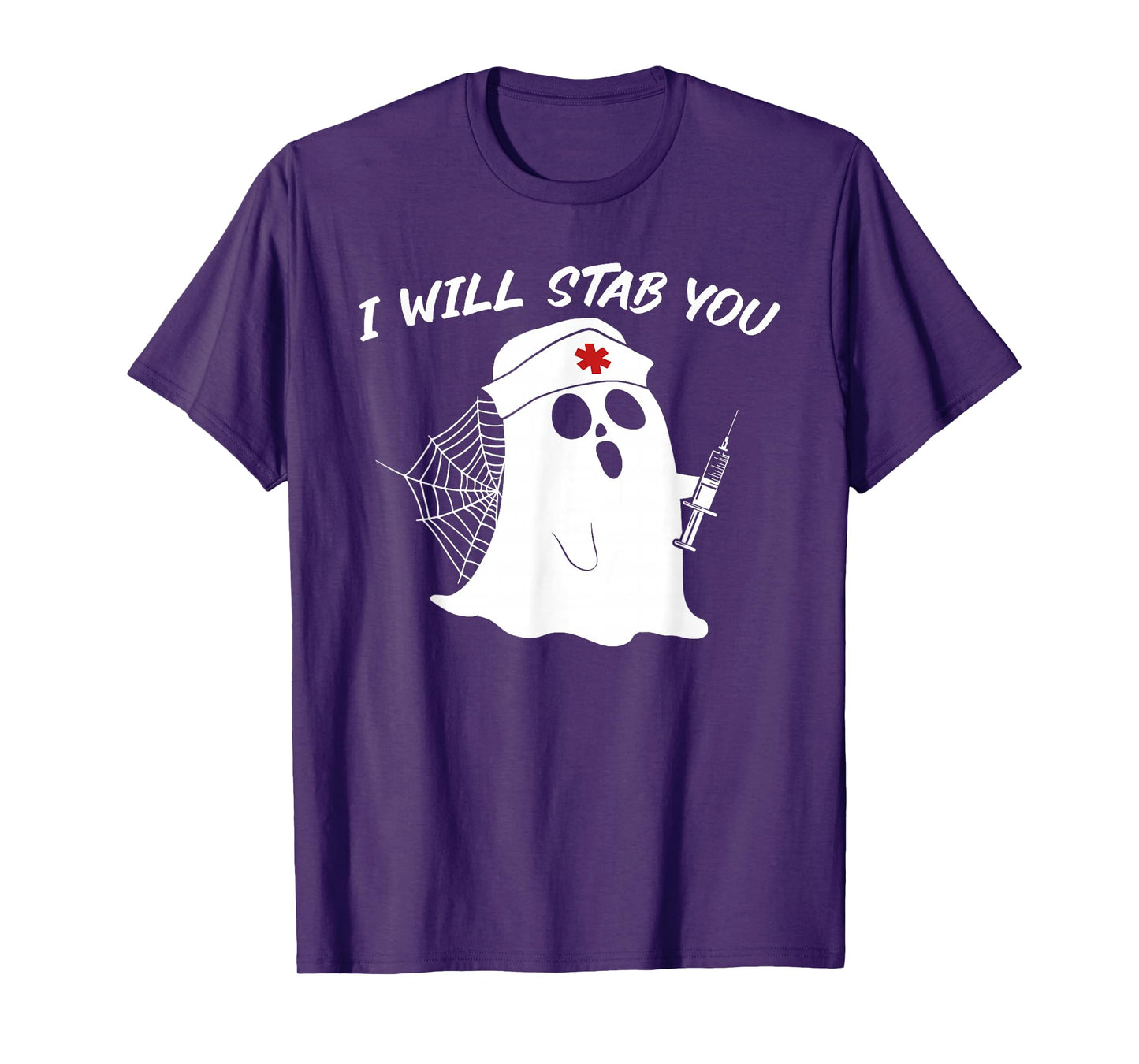 I Will Stab You Nurse Ghost Halloween Costume Funny Nurse T-Shirt
