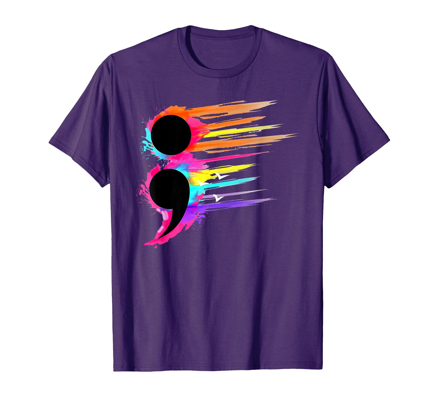 Semicolon Mental Health Awareness Broken Crayons Still Color T-Shirt