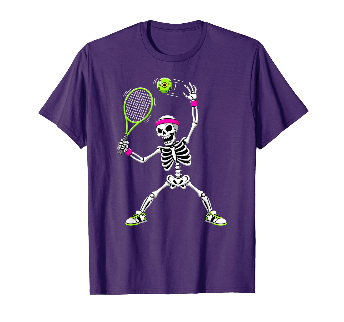 Halloween Tennis Skeleton Player Serve T-Shirt