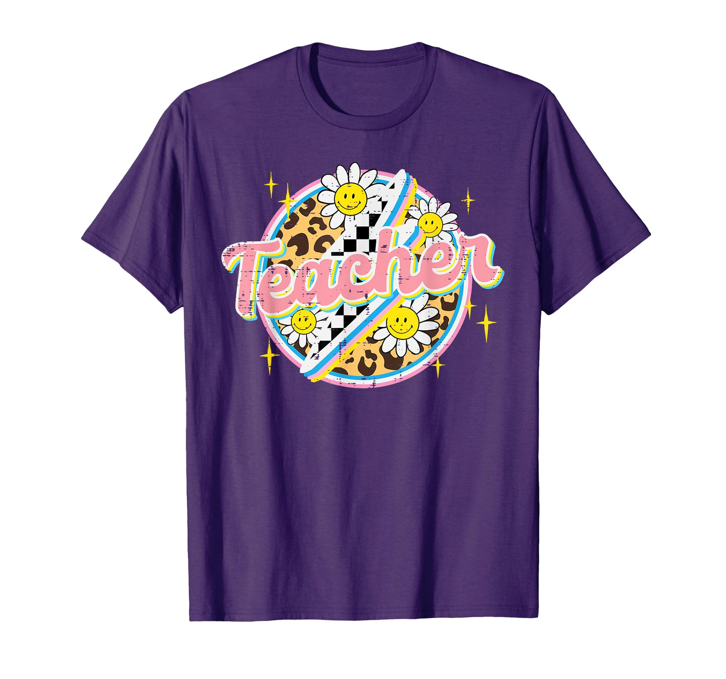 Teacher Groovy Retro Vintage Teaching Women Men T-Shirt