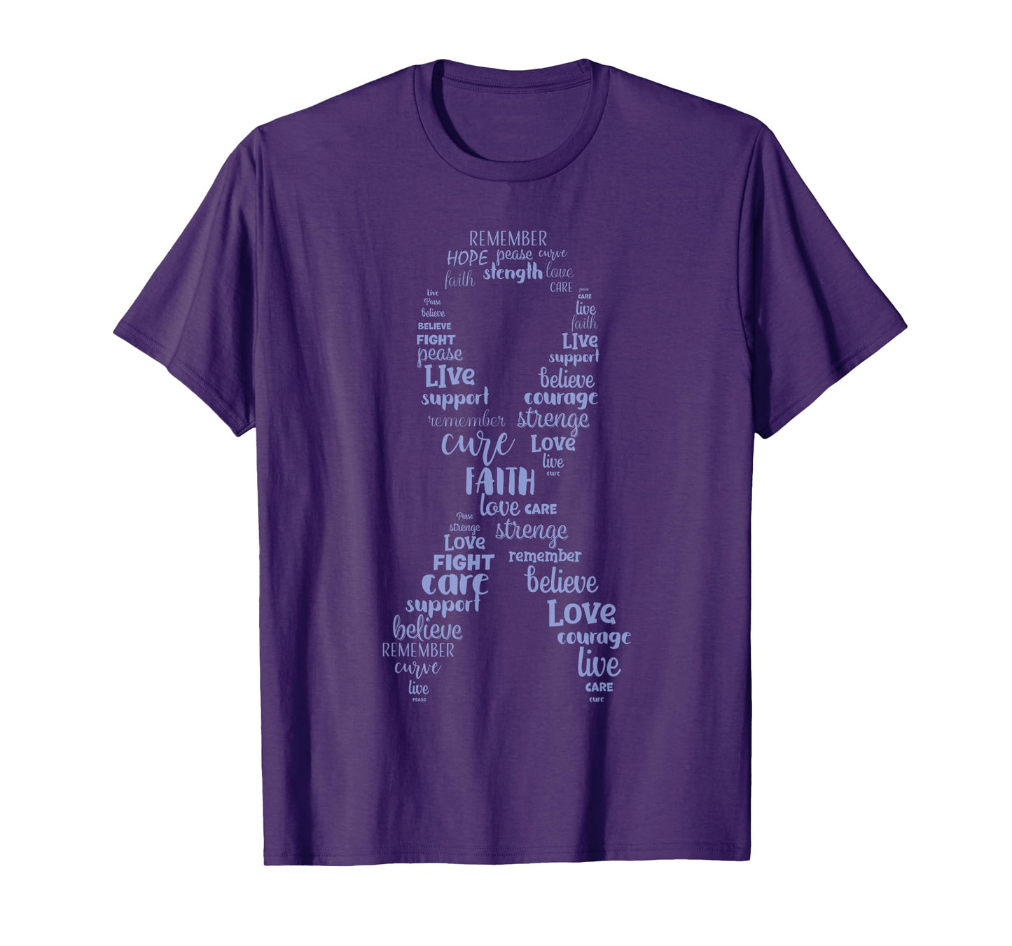 Esophageal Cancer Awareness Purple Periwinkle Ribbon T-Shirt