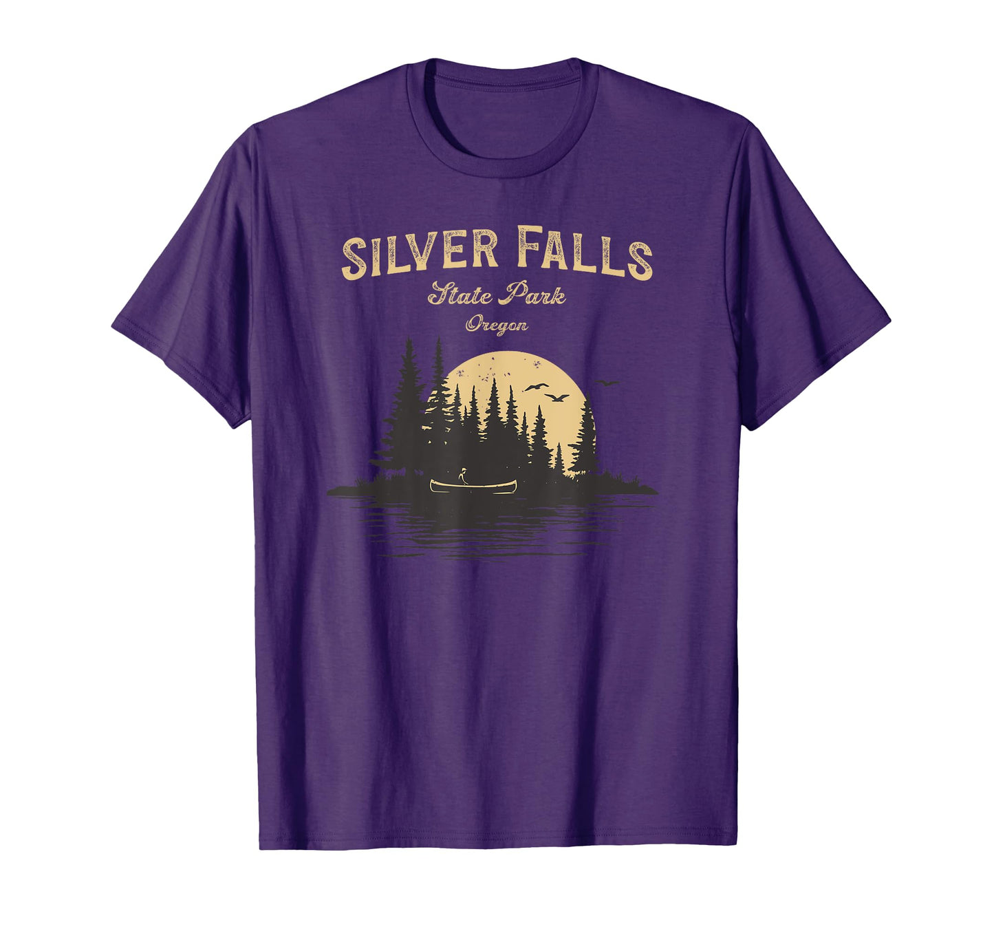 Silver Falls State Park Oregon Lake River Canoe T-Shirt