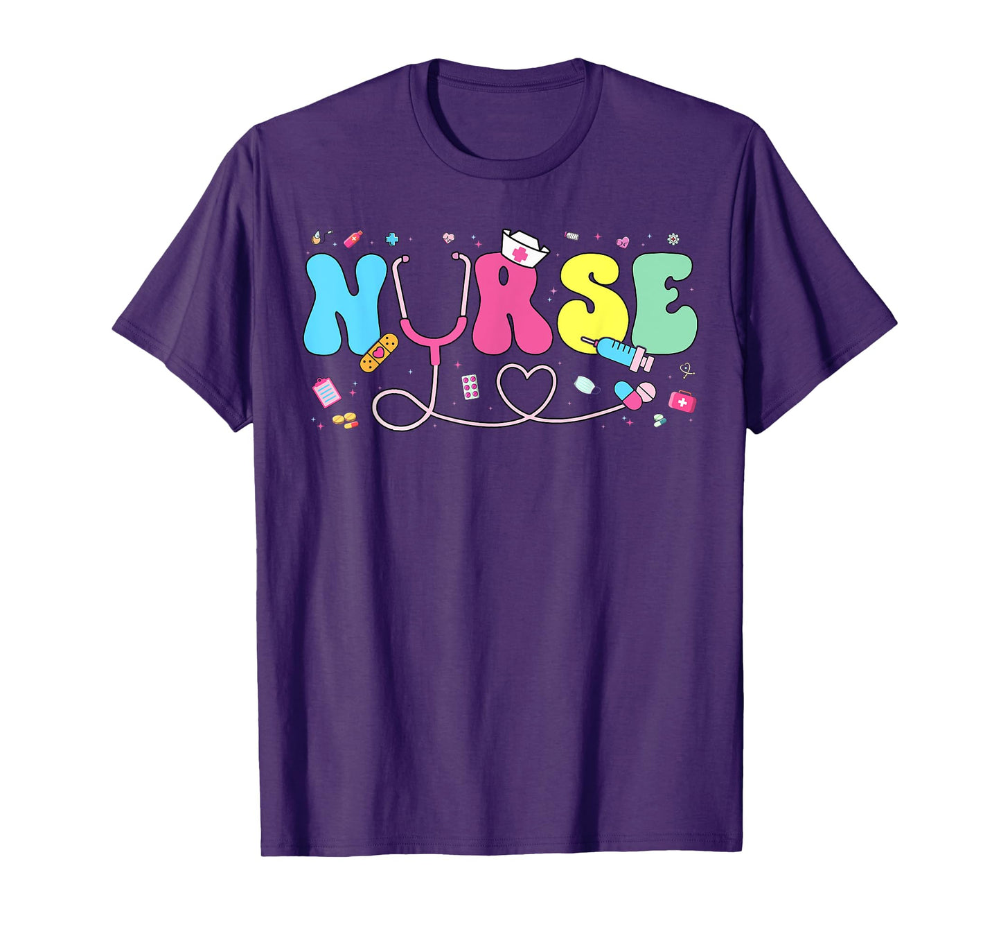 Groovy Nurse Stethoscope Cute Nursing Nurse Week T-Shirt