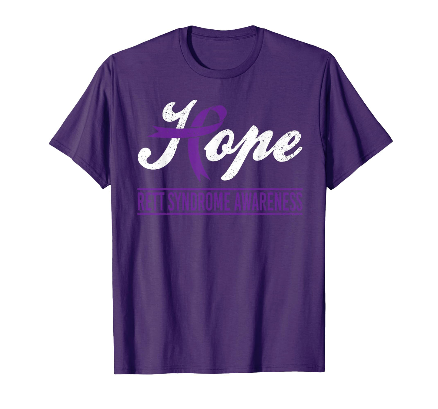 Hope Purple Ribbon Rett Syndrome Awareness Support Month T-Shirt