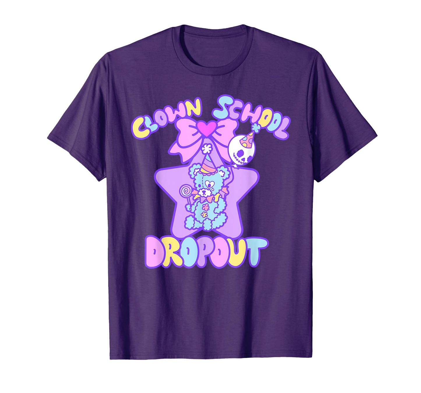 Kawaii Kreeps Pastel Goth Clowncore Teddy Bear Clown Weirdcore Kidcore T-Shirt