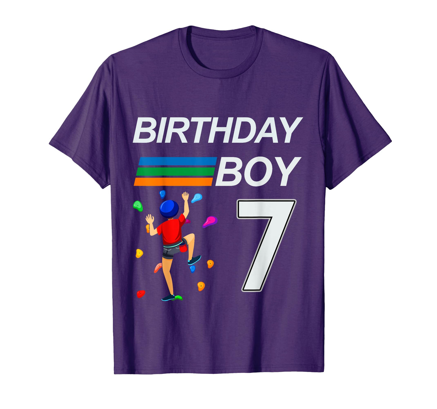 7 Years Old Birthday Bouldering Rock Climbing for Boys T-Shirt