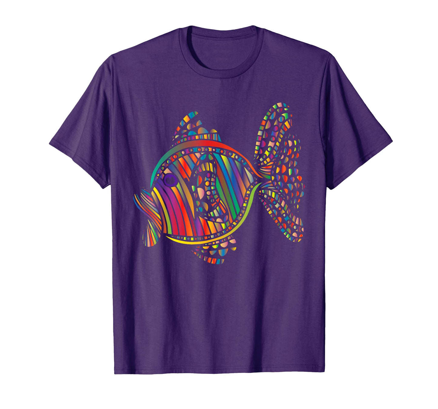 Psychedelic Fish Abstract Design T-Shirt