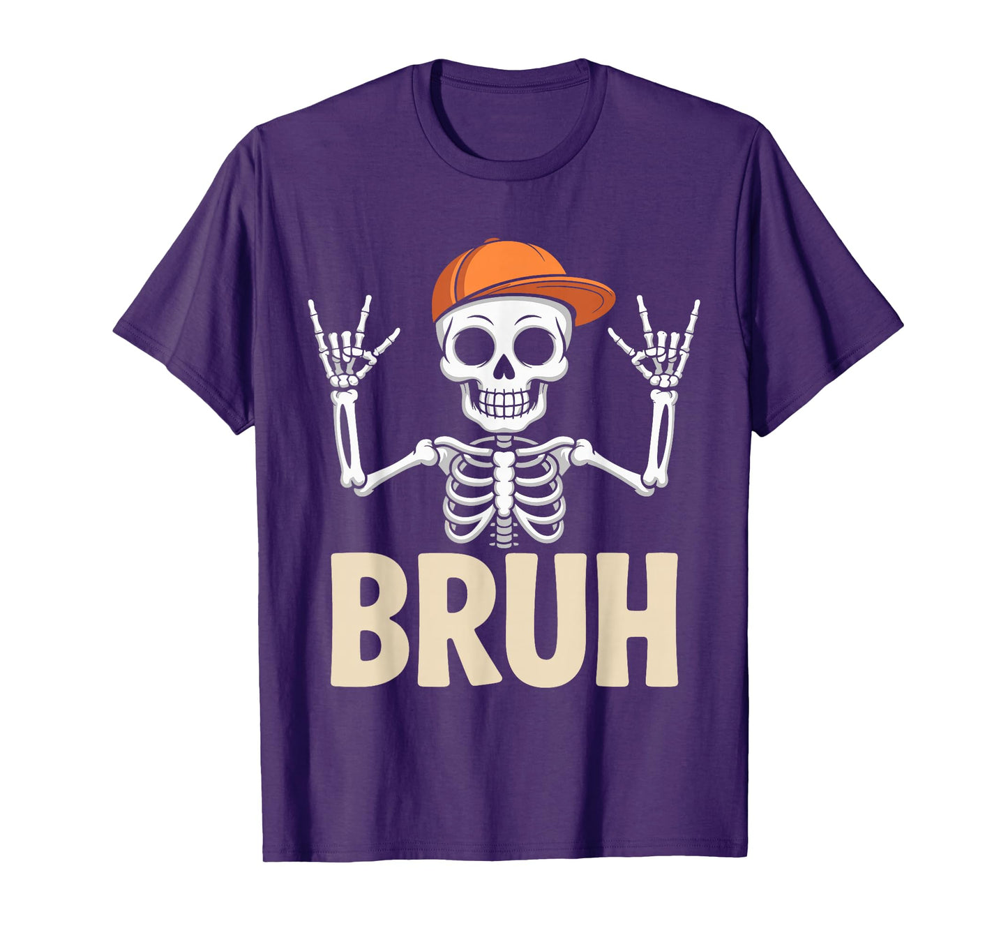 Skeleton Rock On Bruh Halloween for Mens Boys Kids Toddlers T-Shirt