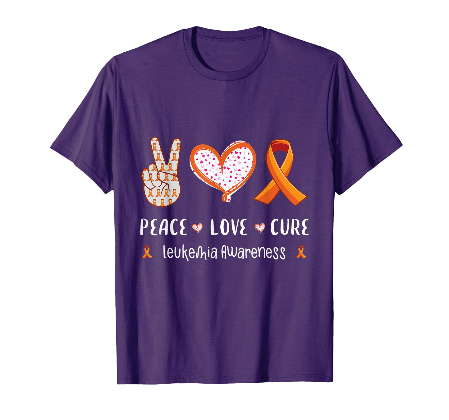 Peace Love cure leukemia awareness men women kids leukemia T-Shirt