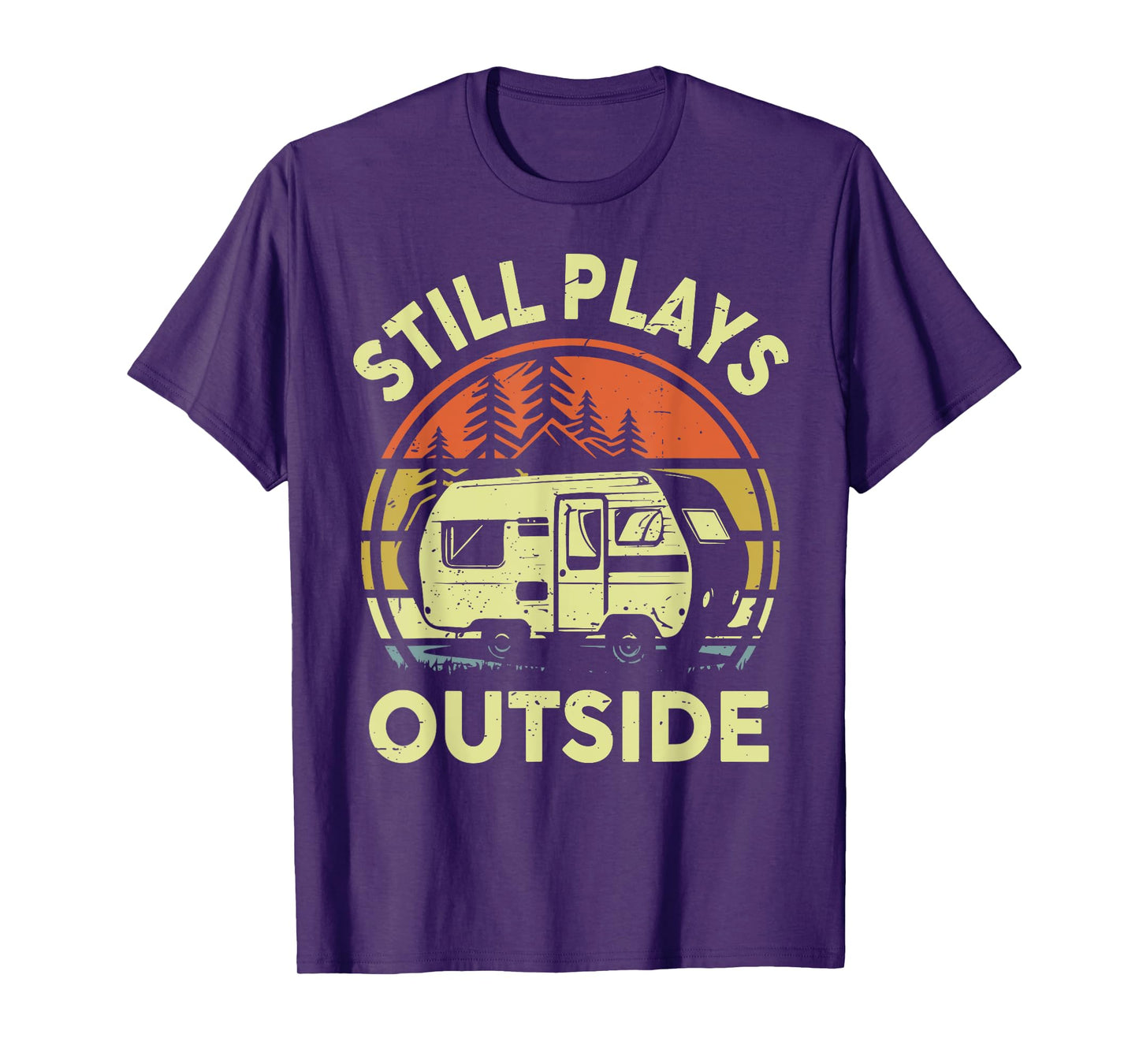 RV Camping Family Still Plays Outside Funny One Happy Camper T-Shirt
