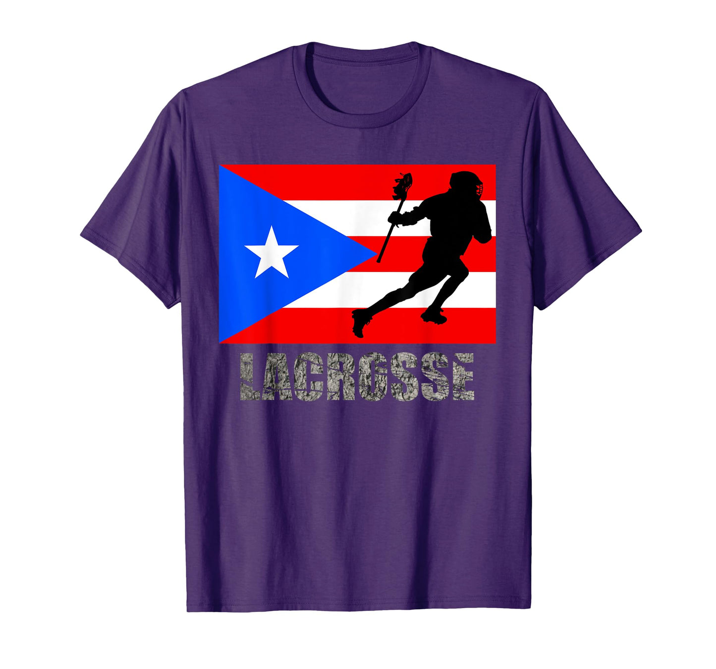 Lacrosse Puerto Rico Flag T-Shirt Fan Vintage Retro Boricua T-Shirt