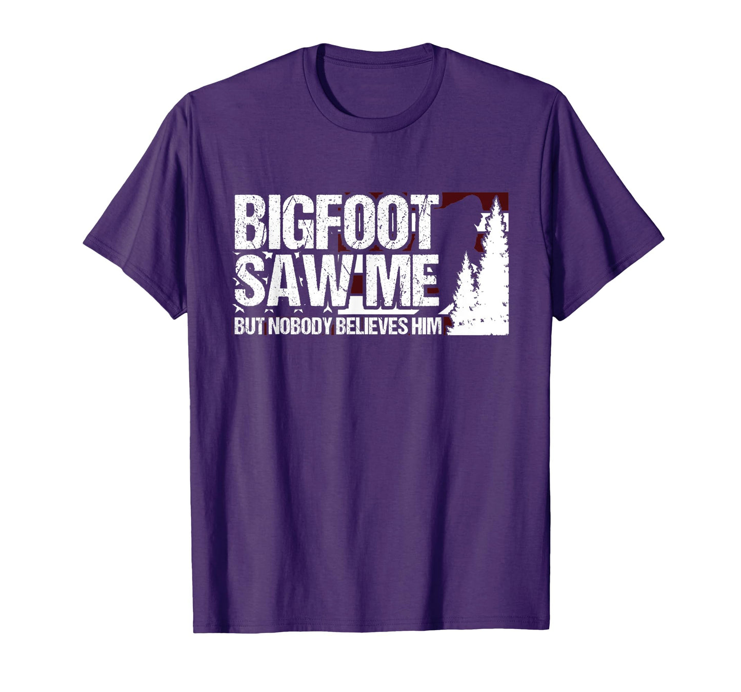 Bigfoot Saw Me But Nobody Believes Him Sasquatch USA Flag Women Kids Men T-Shirt
