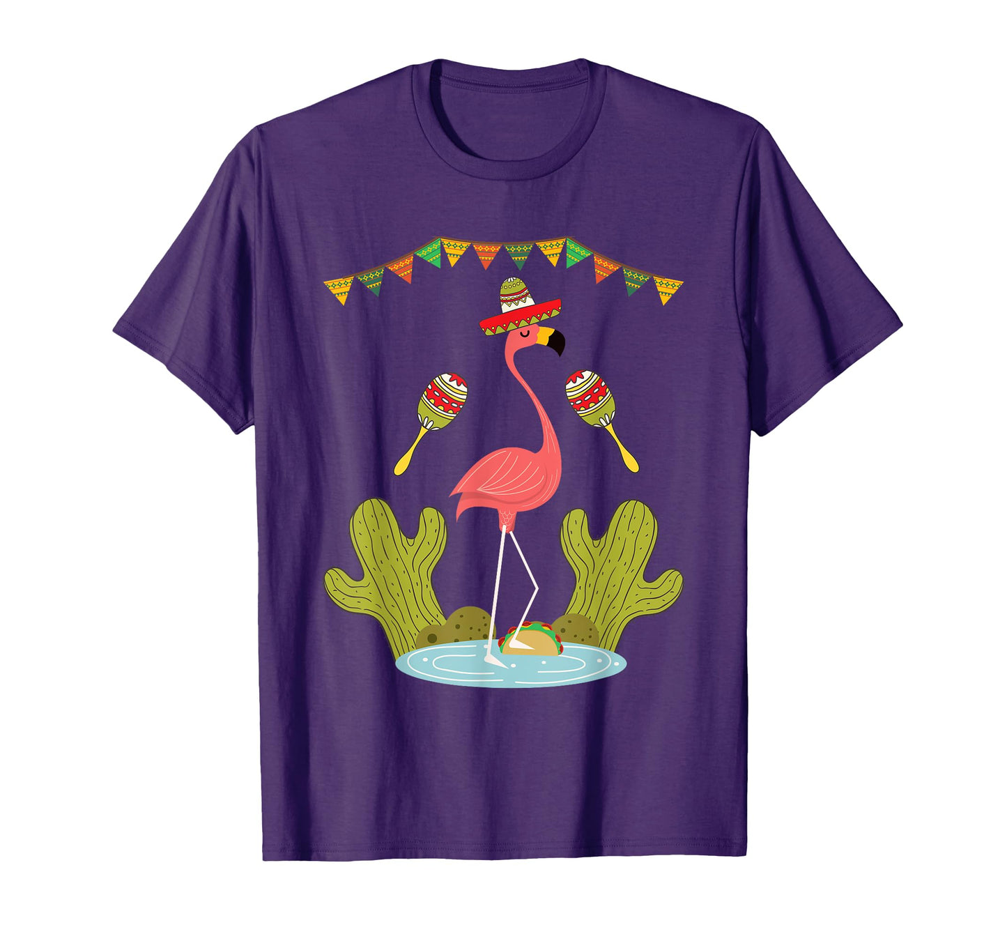 Flamingo Taco Sombrero Mexican Funny Cinco de Mayo Gift T-Shirt