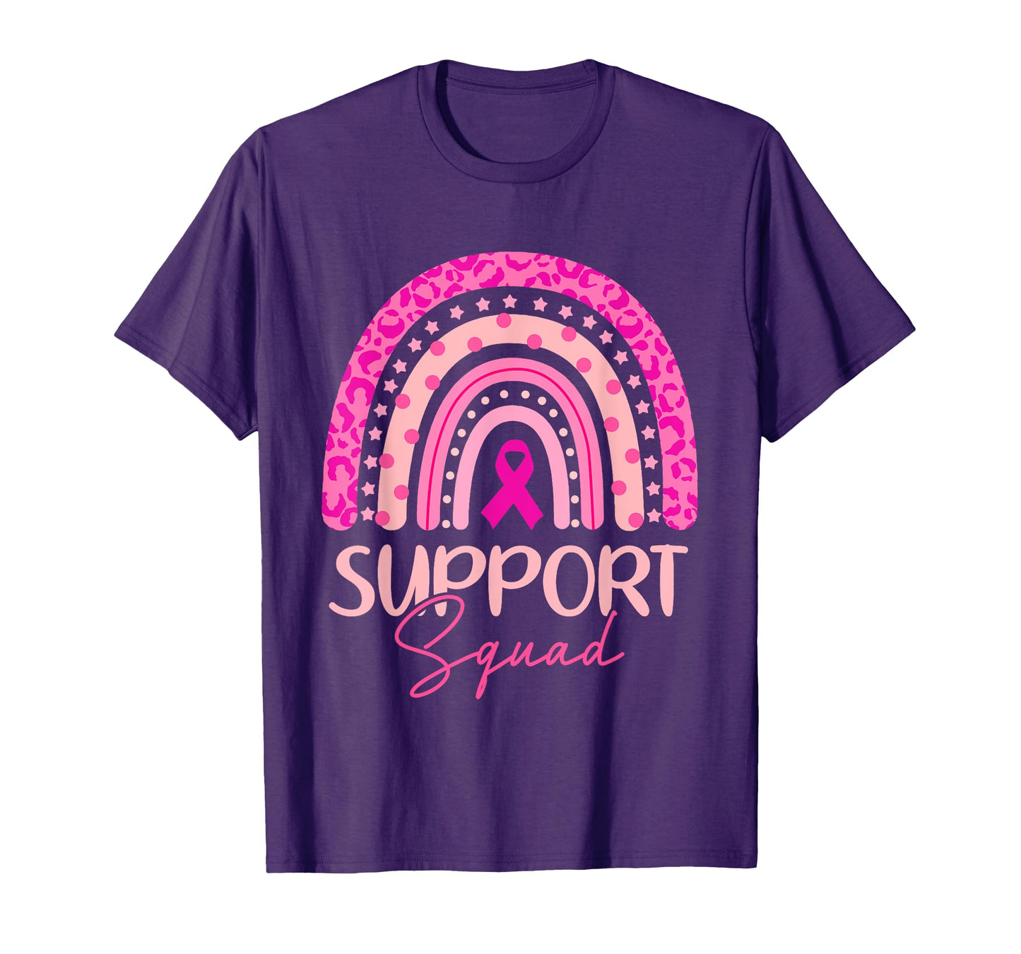 Support Squad Pink Rainbow Breast Cancer Awareness Women T-Shirt