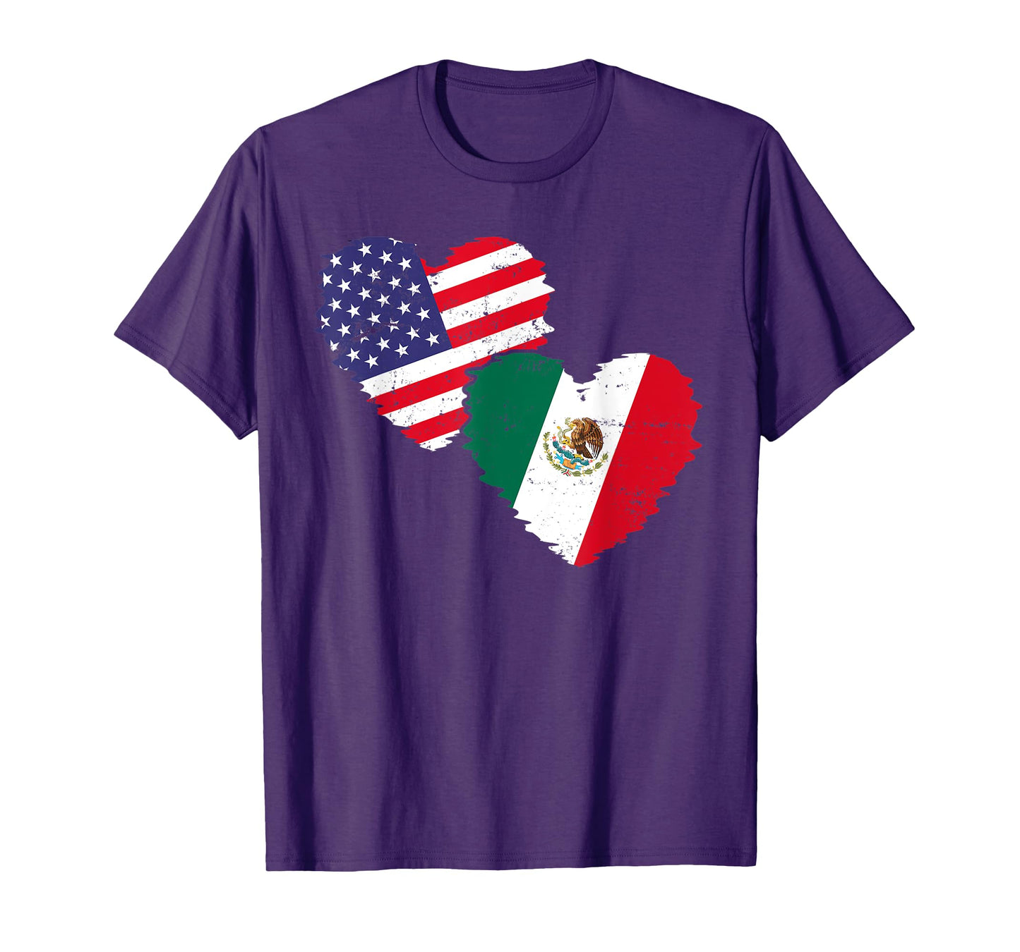 US Flag Mexican Flag Friendship Hearts Mexico T-Shirt for Women Kids Men