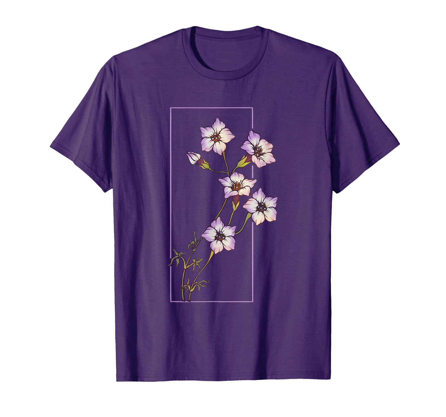 Floral Flower Bird's Eyes Gilia Tricolor Wildflower T-Shirt